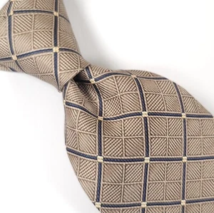 NEW NAUTICA Collection 100% Silk Necktie, Color Khaki, Geometric Pattern. NWT  - Picture 1 of 12