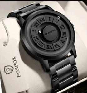 Mens Watch Magnetic Ball Bearing Wrist Watches Unique Stainless Steel Wristwatch - Picture 1 of 4