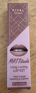 ♛ RIVAL ❤ loves me Mattitude Lip Kit Lipstick Lipliner 01 simplicity NEU ♛ - Bild 1 von 3