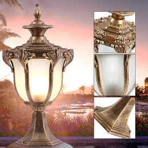 Post Pole Light Outdoor Garden Patio Driveway Yard Lantern Pillar Lamp Fixture - Picture 1 of 15