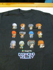 GOOGLE PLAY DIAMOND VALLEY T-SHIRT MED RARE PIXELS INTERACTIVE VIDEO GAME - Picture 1 of 8