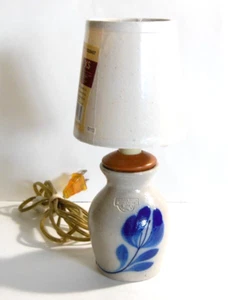 VTG 1996 Salmon Falls Stoneware RARE Pennsylvania Blue Elec Mini Lamp Nightlight - Picture 1 of 7