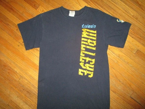 TOLEDO WALLEYE T SHIRT Minor League Hockey ECHL Ohio Blue Unisex Adult SMALL Cover