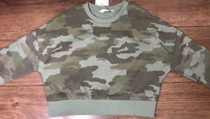  Marks & Spencer Girl Khaki Camouflage Sweatshirt Top Age 6-7 Years NEW   - Picture 1 of 6