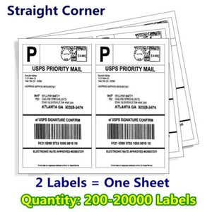 200-20000 8.5x5.5 Shipping Mailing Labels Half Sheet Self Adhesive for Laser ink - Picture 1 of 33