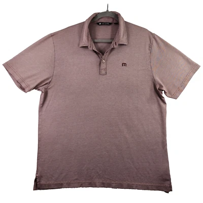 Polo de Golf Travis Mathew Performance XL Rojo Pima Mezcla de Algodón Rayas Perú Foto 1 de 4