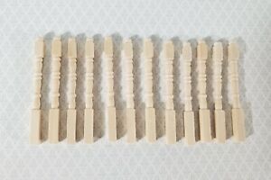 Dollhouse Narrow Newel Posts Spindles Set of 12 1:12 Scale Miniatures 2 3/8"
