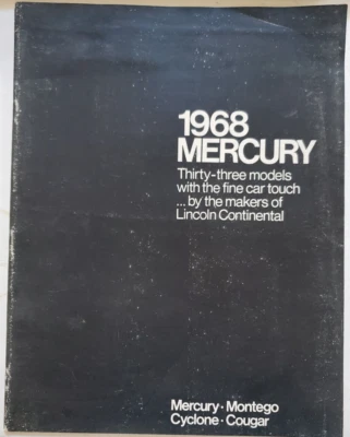 Catálogo de folletos Mercury Full Line 1968 original Cougar GTE Cyclone nuevo en stock 10x8 Foto 1 de 4