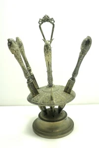 Stunning Antique Henneberg Warszawa Polad Silver Plate Knife Holder Buch WMF - Picture 1 of 7