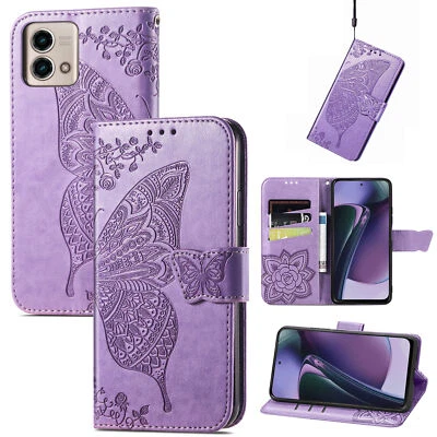 Butterfly Embossed PU Leather Wallet Case for Motorola G Power (2025)/G (2025) - Image 1 of 4