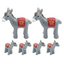  6pcs Miniature Donkey Lovely Mini Donkey Figurines Cute Miniature Animal