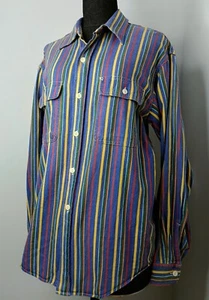 SUGAR CANE Union Made blue multicolor striped work shirt medium - Picture 1 of 13