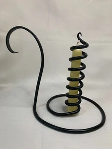 Candelabro espiral de hierro forjado para cortejo bobina cola de rata negro forjado JF - Imagen 1 de 3