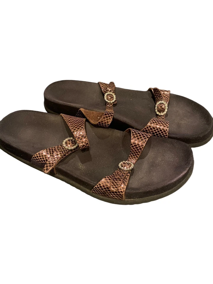 Босоножки Mephisto женские размер 10 ЕС 42 коричневые каучук легкие с 2 ремешками повседневные - Изображение 1 из 4