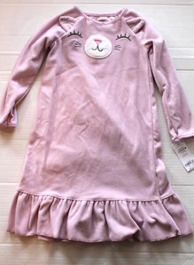 Carter's Girl's Purple Kitty Cat Fleece Nightgown Sleep Gown Girl Size 4-5 NEW - Picture 1 of 4