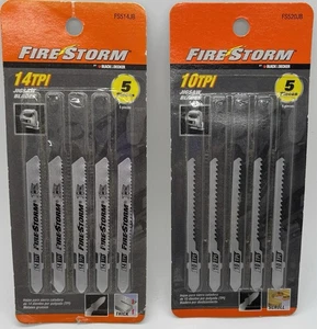 Black & Decker Fire Storm Stichsägeblätter, 5 (10 TPI), 5 (14 TPI), neu versiegelt - Bild 1 von 4