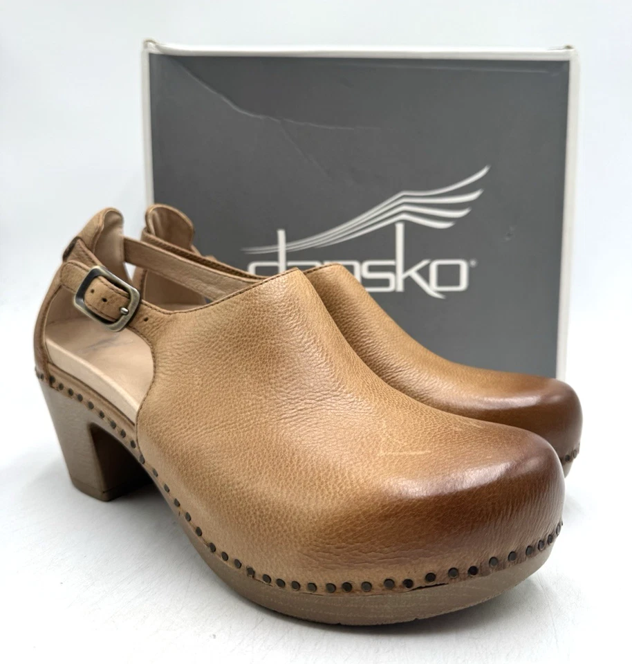 Dansko DESACARADO FRESADO BRUÑIDO NUEVO Vestido Zueco Tostado UE Talla 40 Foto 1 de 4