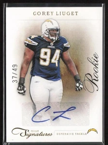 2011 Panini Prime Signatures Auto Gold 37/49 Corey Liuget #185 Rookie Chargers - Picture 1 of 2