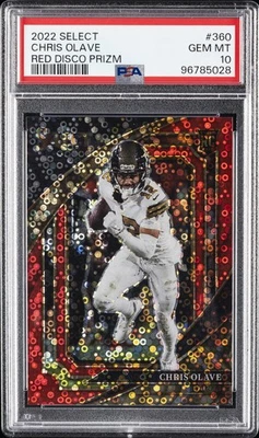 2022 PANINI SELECT RED DISCO PRIZM #360 CHRIS OLAVE 45/49 PSA 10 - Image 1 of 2
