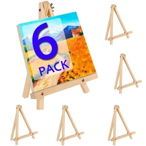 Wood Easels, 6 Packs 9.45 Inches Tabletop Painting Easel Stand for Kids Artis... - Picture 1 of 6