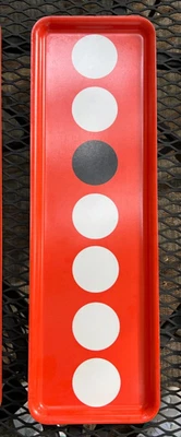 IKEA Bevista Serving Tray SINGLE Red Orange Melamine with Black & White Dots - Image 1 of 4