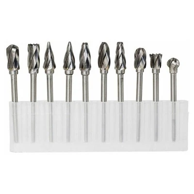 Inverted Cone Carbide Rotary Burrs Set Metals Wood DIY Silver Supplies - Image 1 of 4