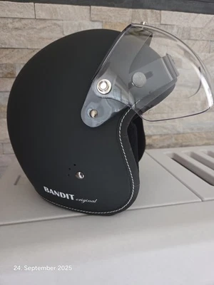 Bandit Jethelm Gr. L Neu schwarz matt + Visier  - Bild 1 von 4