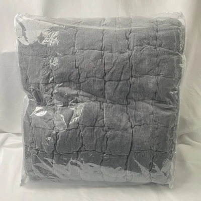 Pottery Barn Cozy Cloud Handcrafted Quilt, King/Cal. King, Steel Blue NWT - Image 1 of 4