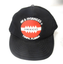 VTG HEECO Truckers Hat Air & Hydraulics Tampa Florida Black Mesh Baseball Cap