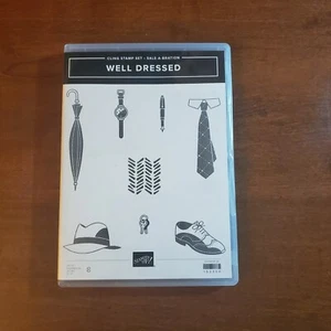 Stampin' Up! GUT GEKLEIDET Stempel Set Herren Hut Krawatte Schuhe Schlüssel Uhr Regenschirm Stift - Bild 1 von 2