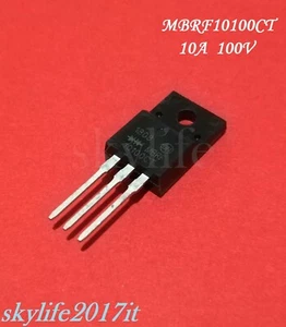 1 pz Doppio Diodo Schottky MBRF10100CT 10A 100V - 1 pezzo MBRF 10100 CT diodi - Foto 1 di 1