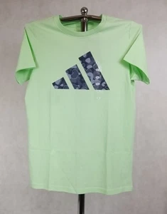 Adidas Shirt Boys Size Large Short Sleeve Green Camo T-Shirt Graphic Active Tee - Picture 1 of 3