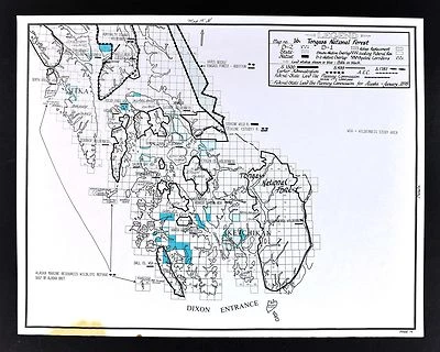 1978 Alaska Map - Tongass National Forest Sitka Ketchikan Admirality Island - Image 1 of 3
