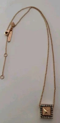 Collar colgante con pasador de oro rosa Rebecca Minkoff con cristales pavimentados Foto 1 de 4