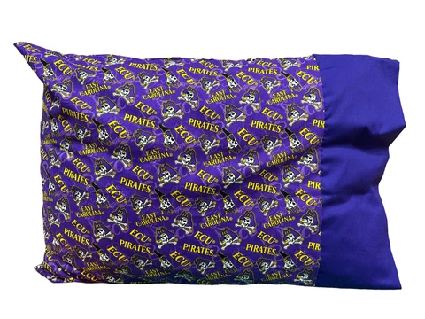 East Carolina University ECU Pirates Pillowcase-Tone on Tone Cotton Cover