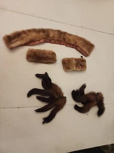 Real Fox Furs & Cuffs Winter bracelet Wrist Fur Neck Latches. VINTAGE.  - Picture 1 of 14