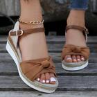 Women Summer Casual Open Toe Wedges Comfortable Ankle Strap Sandals Beach Shoes