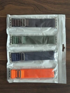*NUOVO* 4 Alpine Loop Band per Apple Watch Ultra ARANCIONE BLU VERDE INDACO (49mm) - Foto 1 di 1