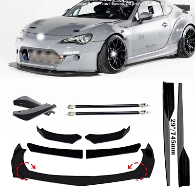 For BMW E87 E82 Car Front Rear Bumper Lip Chin Spoiler Splitter Glossy Black — 第 1/4 张图片