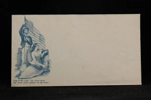 Civil War: Unused Patriotic Cover, Flag of the Seas, Lovely Blue Design - Picture 1 of 2