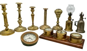 elegante lotto di candelabri , lampade , orologi e barmoetro epoca '800 - Foto 1 di 3