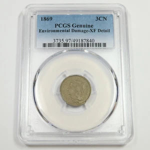 1869 PCGS XF Detail - Three Cent Nickel - 3c US Coin #49795A - Picture 1 of 4