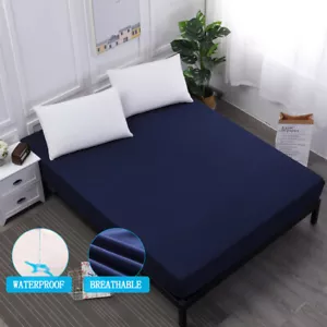Queen Mattress Protector Waterproof Mattress Cover 18in Deep Pocket Bed Cover - Picture 1 of 34