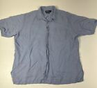 Polo Ralph Lauren Shirt Mens XL Blue Caldwell Silk Linen Camp Short Sleeve