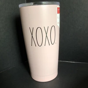 Rae Dunn 17 Oz BPA Free Tumbler Pink “XOXO” Hugs And Kisses Hot Or Cold New Gift - Picture 1 of 5