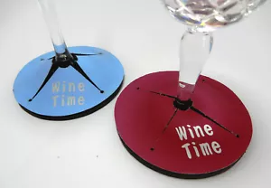 Wine glass coloured coaster 2 pack - Foto 1 di 5
