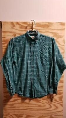 Single Needle Tailored Mens shirt Button Green Medium Concept Clothing Company - Image 1 of 4