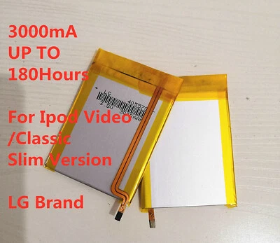 Atualização de bateria 3000mAh substituição para iPod Classic 6 6.5 7 vídeo 5 5.5 fino* - Imagem 1 de 4
