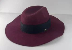 NEW NWT Abercrombie & Fitch Felt Wide Brim Burgundy Hat FEDORA WOMEN’S - Picture 1 of 19