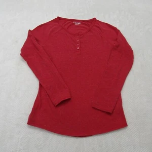 Girls Top Shirt Blouse Size L Red Long Sleeve Round Neck Pullover Casual Preppy - Picture 1 of 6